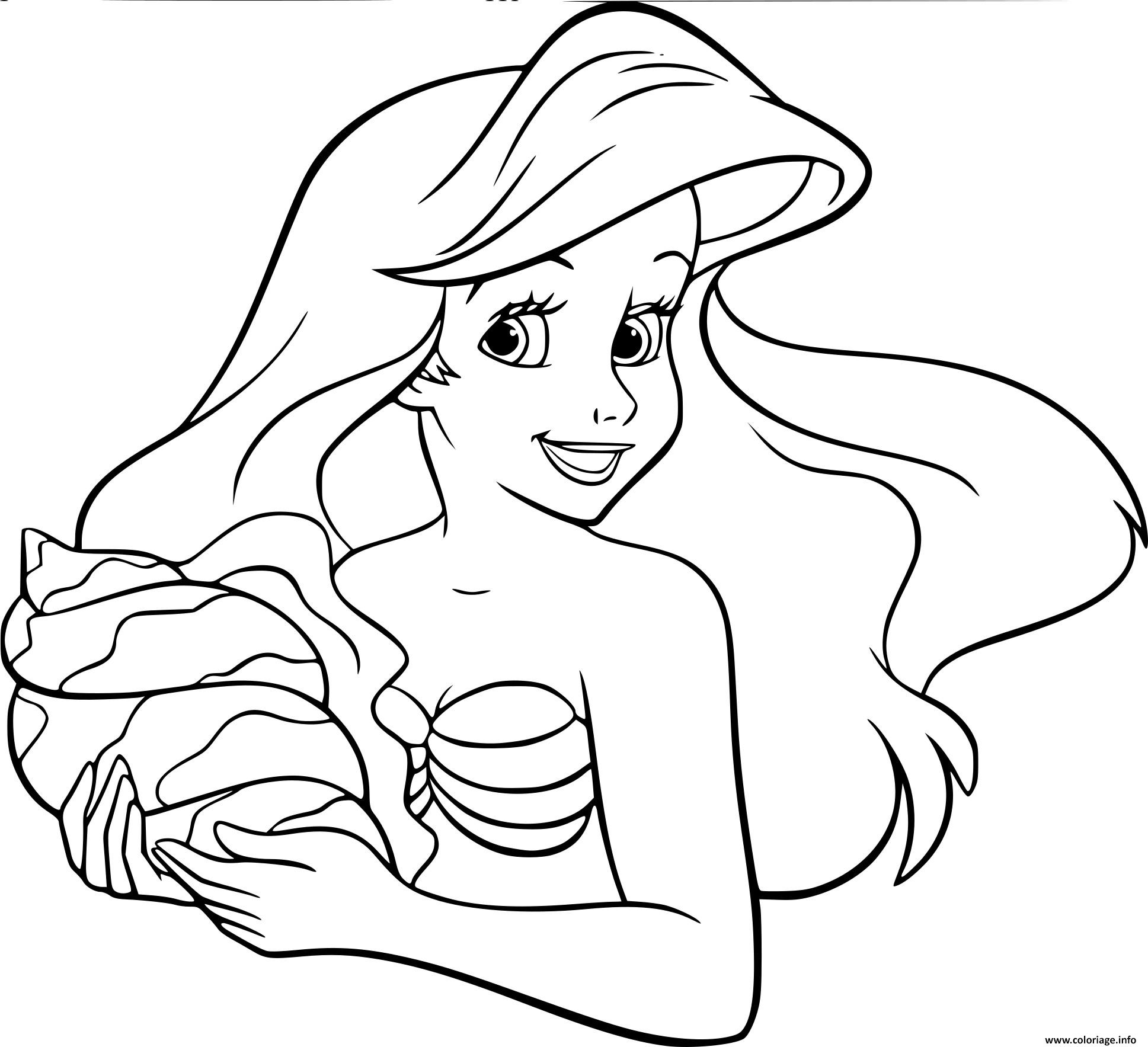 Dessin la petite sirene Coloriage Gratuit à Imprimer